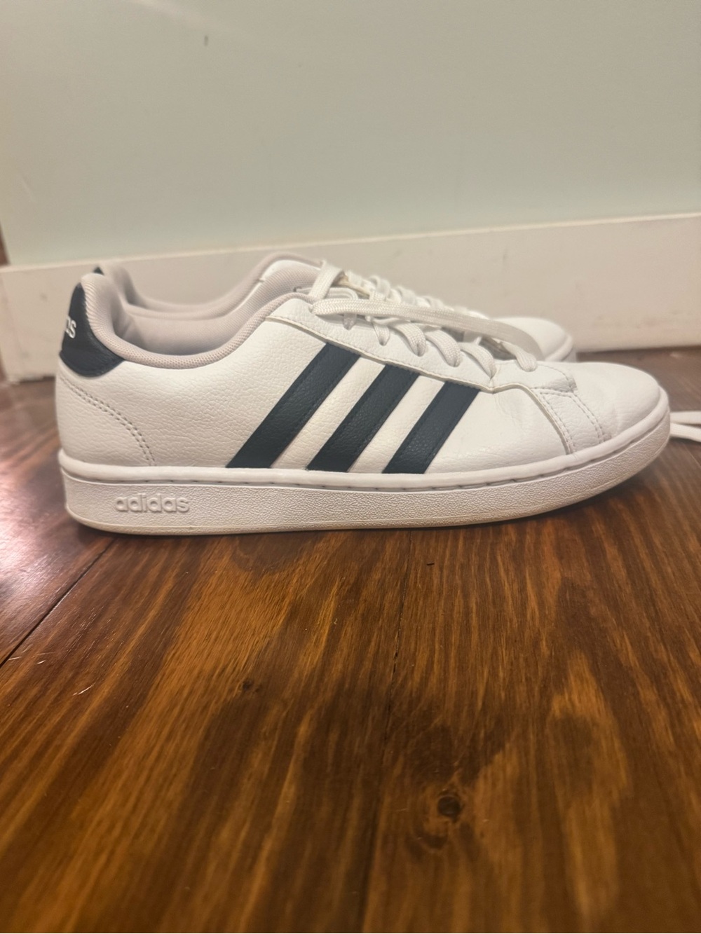 adidas White and Black Grand Court 2.0 Low-Top Sneakers